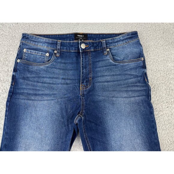 Forever 21 Slim Mens Denim Jeans Size 33 lighter W/Lighter Upper Backside - Picture 3 of 13